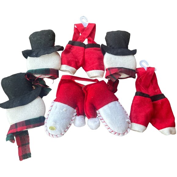 Lot of 7 Snowman Santa Theme Christmas Holiday Hanging Ornaments (READ) - Picture 2 of 5